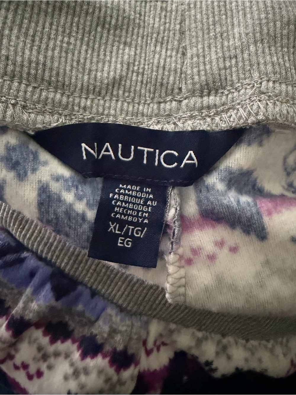 Nautica Fair Isle Lounge Pants in Gray, Navy, Lavender - Picture 4 of 6